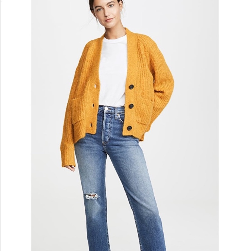 A.L.C Cleveland Cardigan Mustard Yellow - Size XL